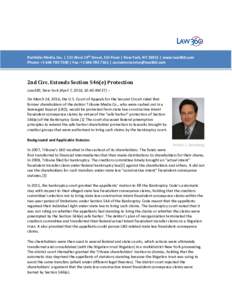 Portfolio Media. Inc. | 111 West 19th Street, 5th Floor | New York, NY 10011 | www.law360.com Phone: + | Fax: + |  2nd Circ. Extends Section 546(e) Protection Law360,