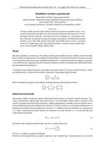 MAtematiˇcno Raziskovalno Sreˇcanje 2013, 18. – 24. avgust 2013, Ribˇcev Laz, Bohinj  Razdelitev ravnine s premicami Aljoša Krstiˇc, Šentilj, II. gimnazija Maribor ˇ Mateja Carman,