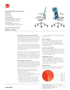 Environmental Product Summary: Mirra 2 Chair