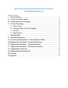 Report and Recommendations of the Stockley Initiative Task Force FINAL DRAFT RELEASED[removed]Table of Contents I. Executive Summary ......................................................................................