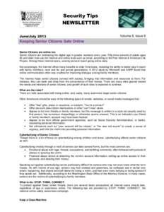 Security Tips NEWSLETTER June/July 2013 Volume 8, Issue 6