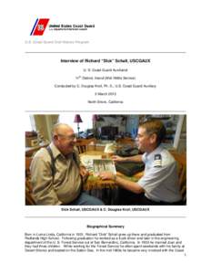 Oral History Interview of Former-Coast Guard Auxiliarist Richard Schall, USCGAUX