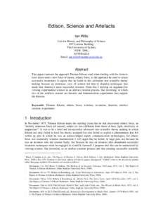 Microsoft Word - Wills-EdisonScienceAndArtefacts-final.doc