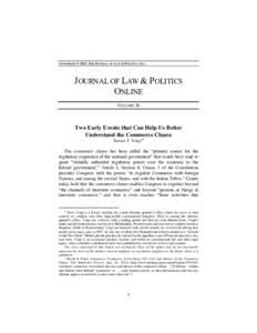 COPYRIGHT © 2015, THE JOURNAL OF LAW & POLITICS, INC.  JOURNAL OF LAW & POLITICS ONLINE VOLUME 30
