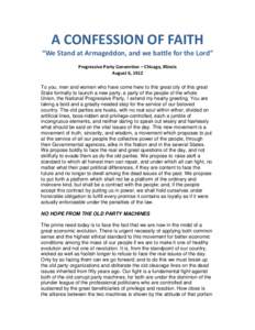 A CONFESSION OF FAITH by Theodore Roosevelt