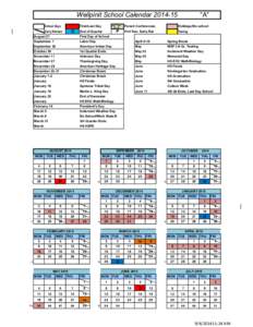 Wellpinit School Calendar[removed]School Days Early Release First/Last Day