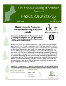 New England Society of American Foresters News Quarterly APRIL 2014