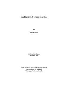 Intelligent Adversary Searches  By Patrick Pantel  Artificial Intelligence