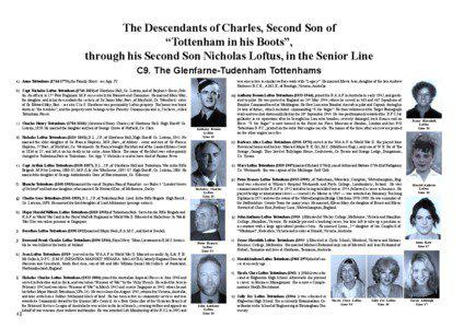 The Descendants of Charles, Second Son of “Tottenham in his Boots”, through his Second Son Nicholas Loftus, in the Senior Line