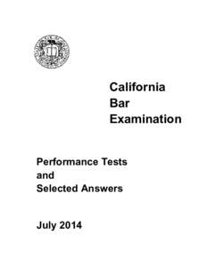 California Bar Examination Performance Tests and