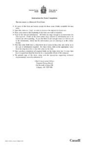 Instructions for Form Completion This document is a Microsoft Word Form • All parts of this form are locked except for those areas (fields) available for data entry. • Open this form as a “copy” in order to prese