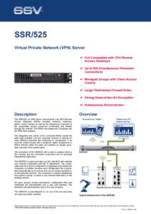 SSR/525 Virtual Private Network (VPN) Server  Full Compatible with SSV Remote Access Gateways