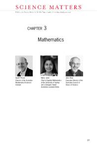 Nalini Joshi / Mathematician / Science / Mathematics / Philosophy of mathematics / Applied mathematics