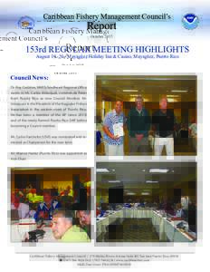 Caribbean Fishery Management Council’s  Report October153rd REGULAR MEETING HIGHLIGHTS
