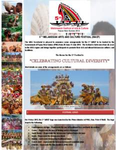 5TH MELANESIAN ARTS AND CULTURE FESTIVAL (MACF) The MSG Secretariat is pleased to announce some arrangements for the 5th MACF to be hosted by the Government of Papua New Guinea (PNG) from 28 June-11 July[removed]The festiv