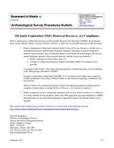 Microsoft Word - Archaeological Survey Procedures Bulletin - OSE Historical Resources Act Compliance.doc