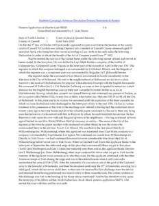 Southern Campaign American Revolution Pension Statements & Rosters Pension Application of Charles Cock S8228 Transcribed and annotated by C. Leon Harris VA