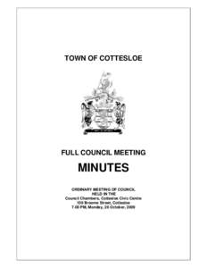 TOWN OF COTTESLOE  FULL COUNCIL MEETING MINUTES ORDINARY MEETING OF COUNCIL