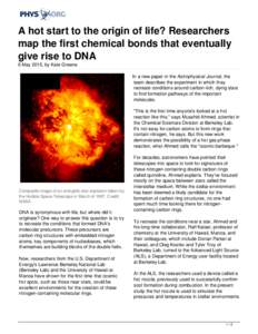 A hot start to the origin of life? Researchers map the first chemical bonds that eventually give rise to DNA