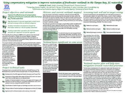 Using compensatory mitigation to improve restoration of freshwater wetlands in the Tampa Bay, FL watershed  www.tbep.org 3 1