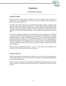 Populations 3. Population Change __________________________________________________________ Population estimates Every ten years the census provides information on the exact number of men and women of different ages livi