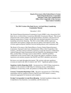 Finance / Financial regulation / Economics / Money laundering / Suspicious activity report / Currency transaction report / Financial Crimes Enforcement Network / Office of Foreign Assets Control / Terrorism financing / Business / Tax evasion / Bank Secrecy Act