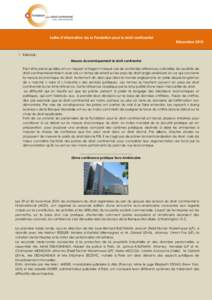 Lettre d’information de la Fondation pour le droit continental  Décembre 2010  Editorial : Mesure économiquement le droit continental
