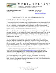 FOR IMMEDIATE RELEASE January 3, 2012 CONTACT: Linda Shelton[removed]removed]