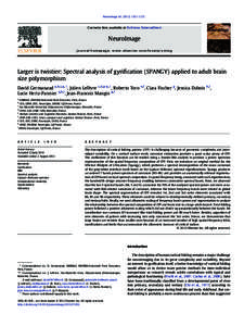 Larger is twistier: Spectral analysis of gyrification (SPANGY) applied to adult brain size polymorphism