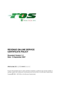 PD0039 ROS CA Certificate Policy Statement