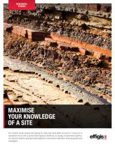 Geological studies Maximise your knowledge of a site