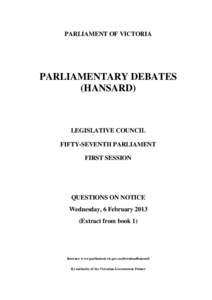 EXTRACTFROMBOOK  PARLIAMENT OF VICTORIA PARLIAMENTARY DEBATES (HANSARD)