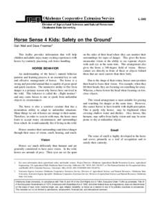 L-242  Horse Sense 4 Kids: Safety on the Ground1 Dan Wall and Dave Freeman2 This leaflet provides information that will help children and adults enjoy many exciting experiences with