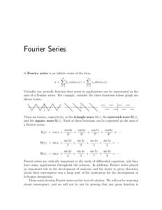 Fourier Series A Fourier series is an infinite series of the form a+ ∞ X