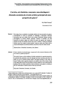 Fonseca, Rui Pedro – Carreira, arte feminista e mecenato: uma abordagem à dimensão económica do circuito... Sociologia, Revista da Faculdade de Letras da Universidade do Porto, Vol. XXVI, 2013, págCarreir