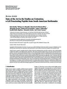 State of the Art in the Studies on Crotamine, a Cell Penetrating Peptide from South American Rattlesnake