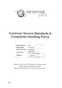 Microsoft WordCustomer Service Standards and Complaints Handling Policy V5.0