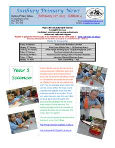 Sunbury Primary News Sunbury Primary School February 19thEdition 4