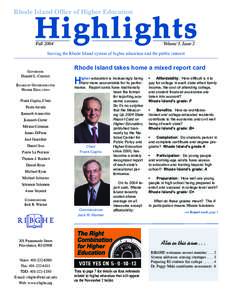 Rhode Island Office of Higher Education  Highlights Fall[removed]Volume 5, Issue 2