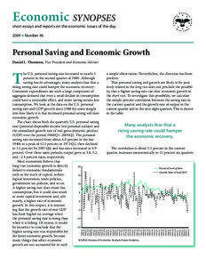Personal Saving and Economic Growth