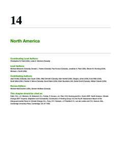 14 North America Coordinating Lead Authors: Christopher B. Field (USA), Linda D. Mortsch (Canada)