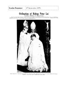 Sunday Examiner  17 September 1971 Ordination of Bishop Peter Lei Auxiliary Bishop of Hong Kong