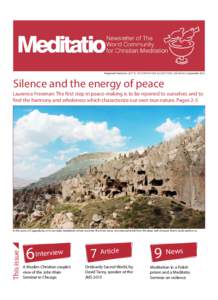 Meditatio Newsletter - september[removed]Registered Charity No[removed]I N T E R N AT I O N A L E D I T I O N , Vol. 38, No 3; September 2014