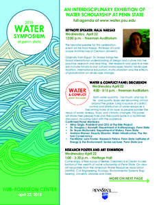 AN INTERDISCIPLINARY EXHIBITION OF WATER SCHOLARSHIP AT PENN STATE 2015 WATER