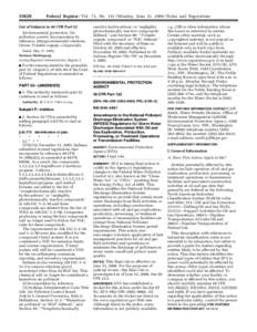 Amendments to the National Pollutant Discharge Elimination System (NPDES) Regulations for Storm Water Discharges Associated with Oil and Gas Exploration, Production, Processing, or Treatment Operations or Transmission Fa