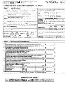 Tl GENERAL and Mova Scotia lndividual Income Tax Return Step 1 - Identificatiebn --_[removed]social insurance number(s) 1. Did you get an identification label? If SO, and if your name and address are 1 Ifnotthere