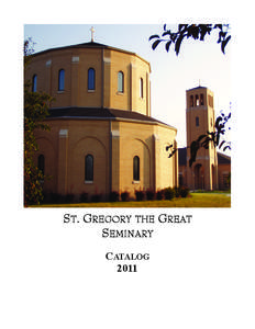ST. GREGORY THE GREAT SEMINARY CATALOG