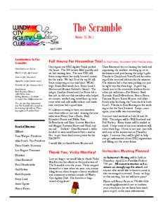 The Scramble Volume 15, No. 1 April 2004