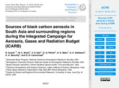 This discussion paper is/has been under review for the journal Atmospheric Chemistry and Physics (ACP). Please refer to the corresponding final paper in ACP if available. Discussion Paper  Atmos. Chem. Phys. Discuss., 14