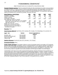 174  TITANIUM MINERAL CONCENTRATES1